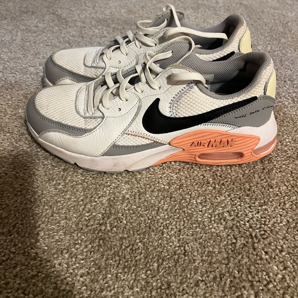 Nike Sneakers in Cream, Gray, and Orange